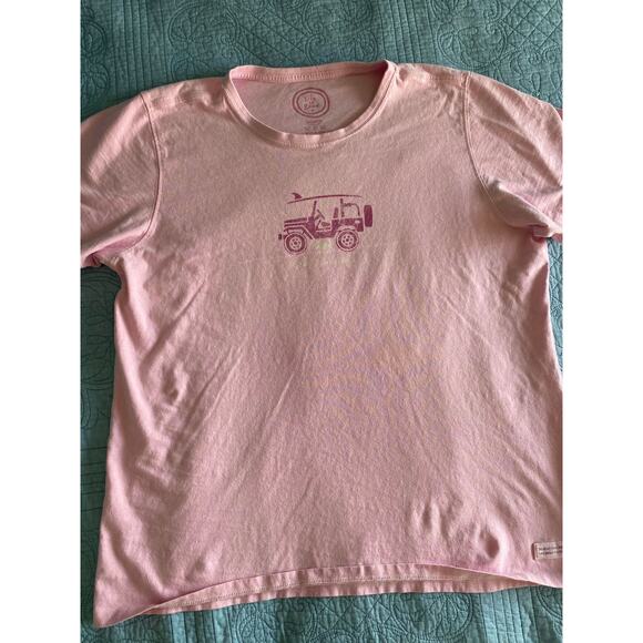 Womens Life is Good Tee Size XL JEEP Pre Owned Pink - Picture 1 of 7